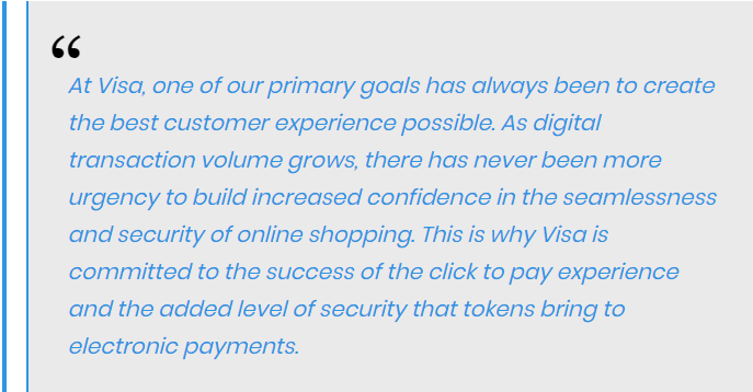 Jack Forestell, the Chief Product Officer of Visa, stated