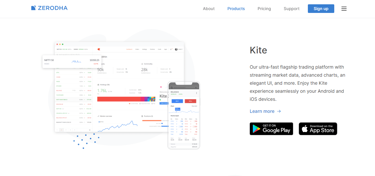 Zerodha Reviews - Kite Web