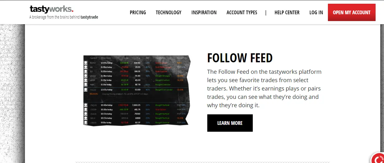 Tastyworks Review - Newsfeed