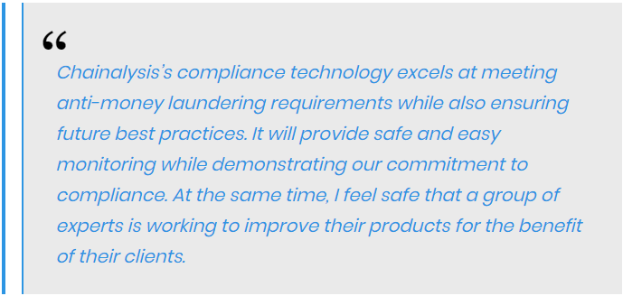 Roberto Valdes, Chief Compliance Office, Coinfield, quoted