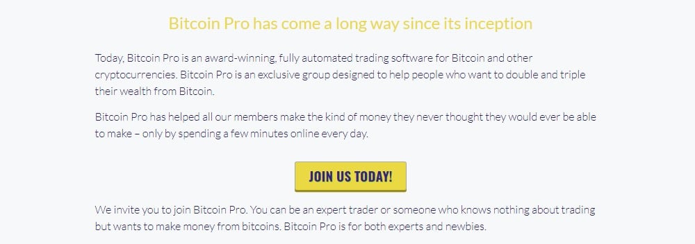 Bitcoin Pro Review - Performance of Bitcoin Pro