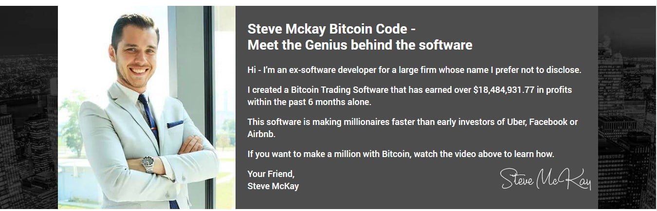 Bitcoin Code Reviews – About the Founder, Mr. Steve McKay