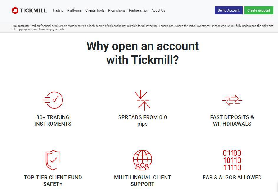 Tickmill Review – Accounts