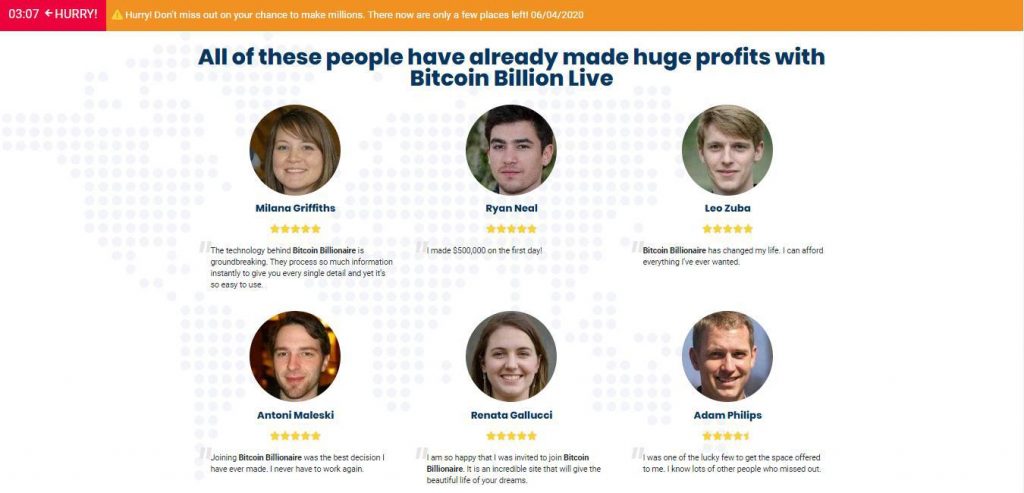 Bitcoin Billionaire User Testimonials