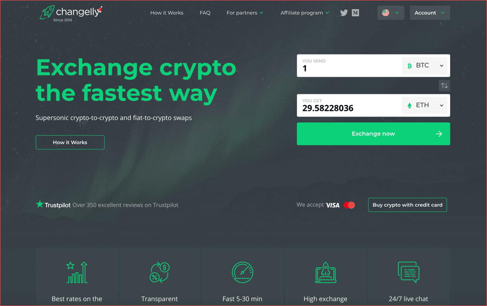 Changelly – top cryptocurrency exchanges