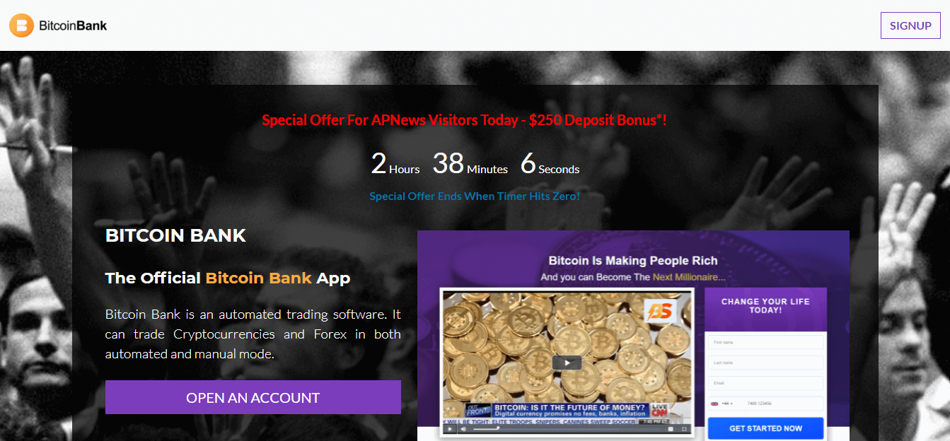 Bitcoin Bank Interface