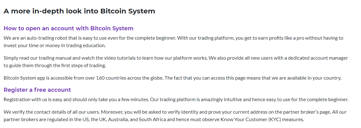 Bitcoin System Account Process