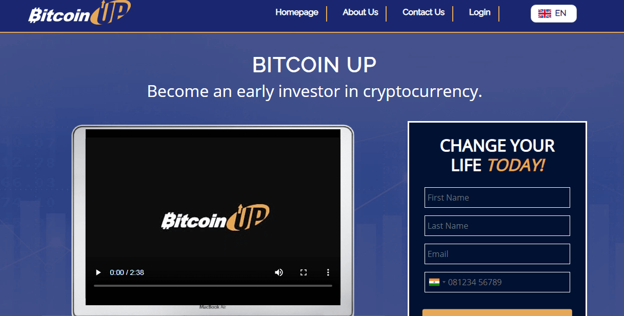 Bitcoin Up Interface