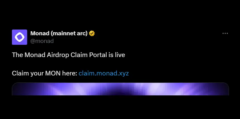 Monad announces airdrop today, October 14, 2025