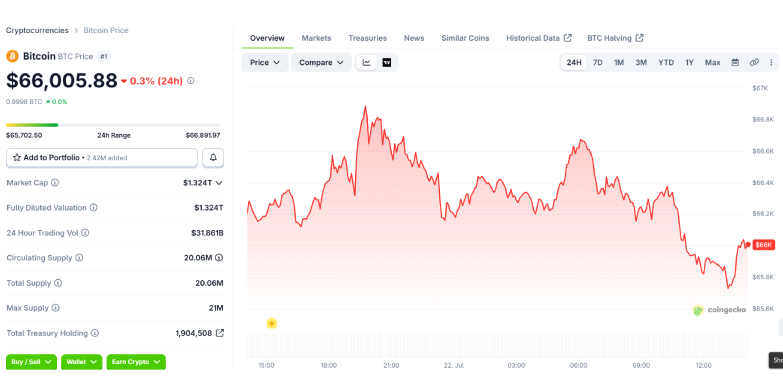BTC 24-hours chart
